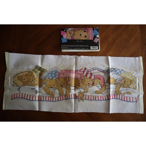 FINISHED Design Works Counted Cross Stitch Kit #9696 Bedtime Bears Teddy Nursery - Picture 7 of 10